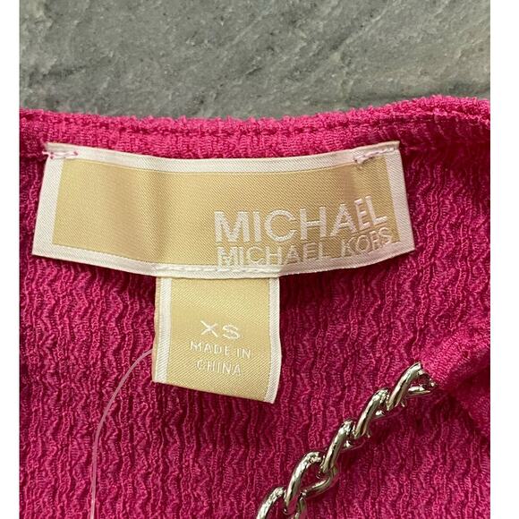 MICHAEL Michael Kors Women's Pink Chain Cutout High-low Dress Cerise XS - Picture 8 of 10